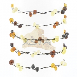 Amber bracelet with wire